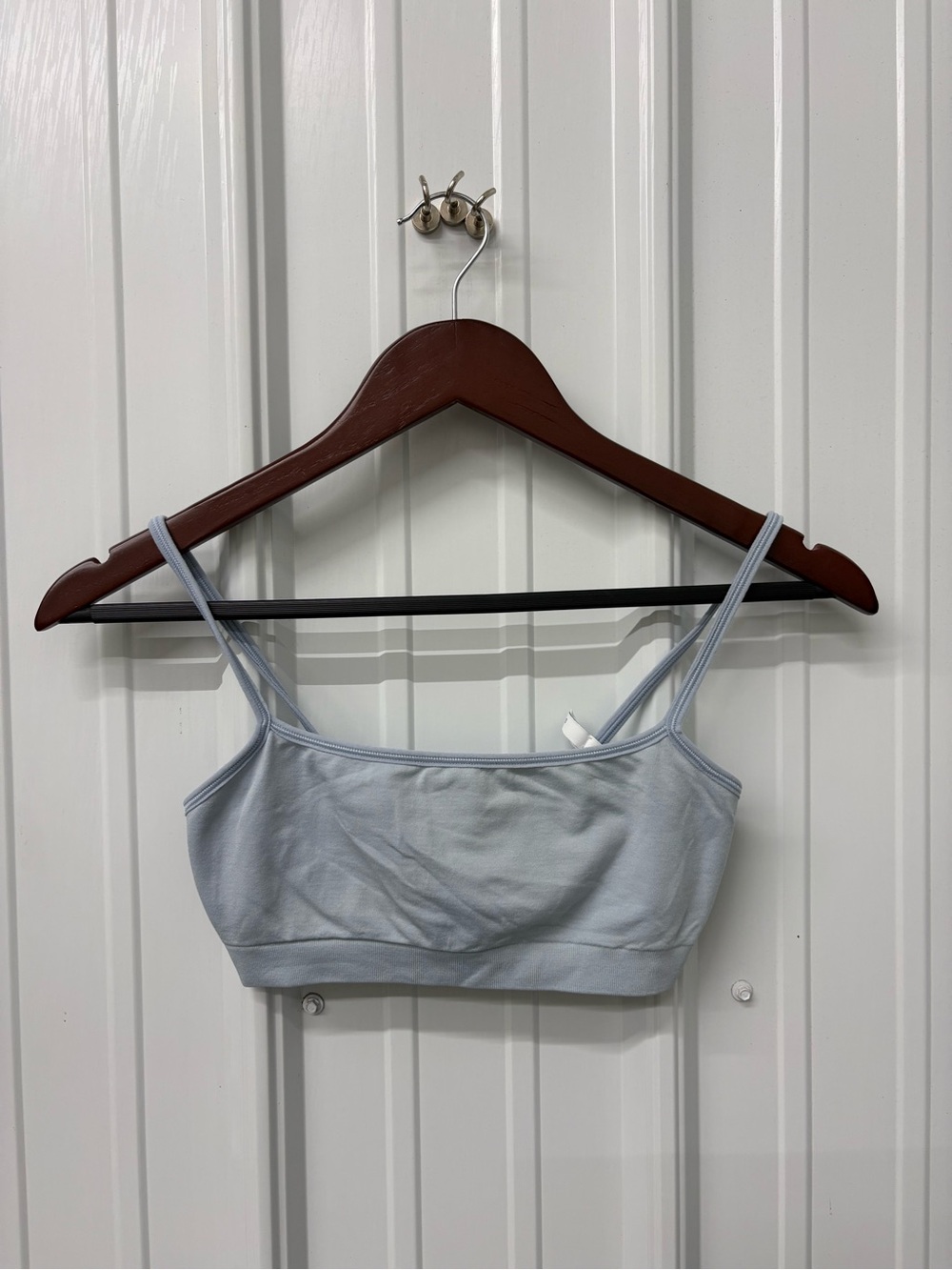 Light Blue Women's Seamless Bralette with Thin Straps